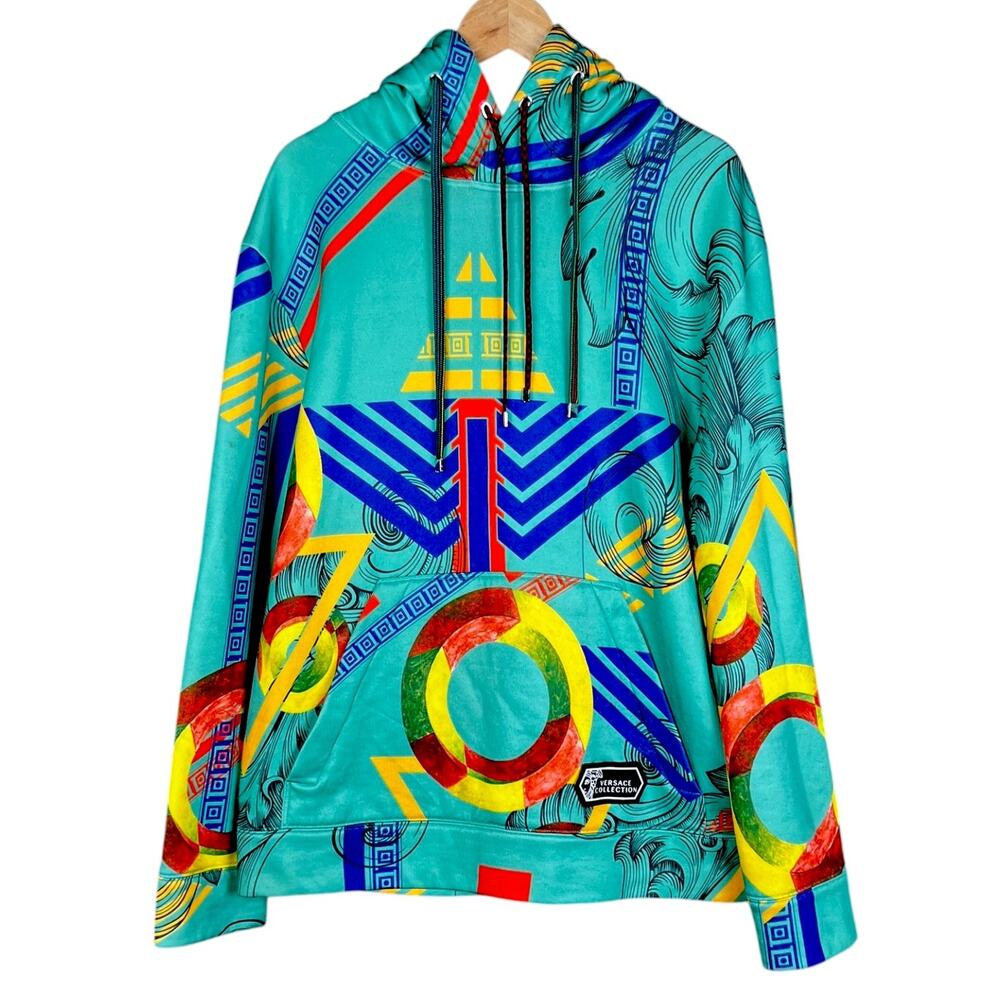 Gianni Versace Collection Men's XL Green Double Drawstring Structure Hoodie $950